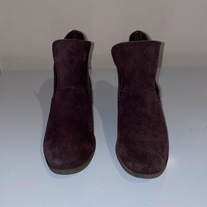 Dark Purple Suede Booties